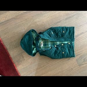 Oshkosh green puffy vest with hood